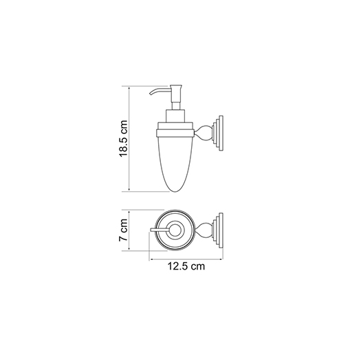 Дозатор жидкого мыла, навесной  К-7099 (коробка), сатин